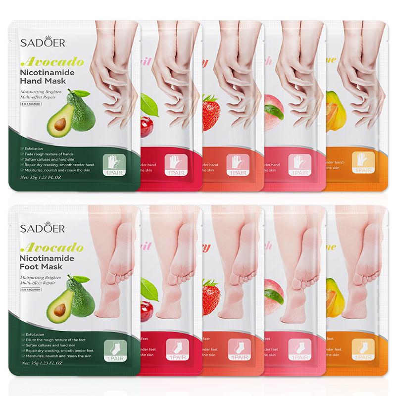 Foot Spa - 1 คู่ SADOER ผลไม้มาส์กเท้ามาส์กบำรุงผิวเท้าให้ความชุ่มชื้นสำหรับเท้าสปาเล็บเท้าผลิตภัณฑ์ขัดผิวเท้าดูแลผิวเท้า
